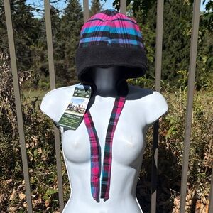 NWT The Vermont Flannel Company Fleece & Flannel Cotton Plaid Hat - Color Tropic
